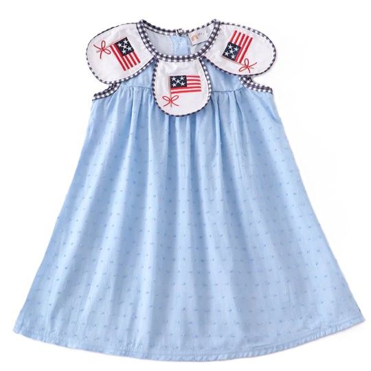 Swiss Dot Embroidered Flag Dress