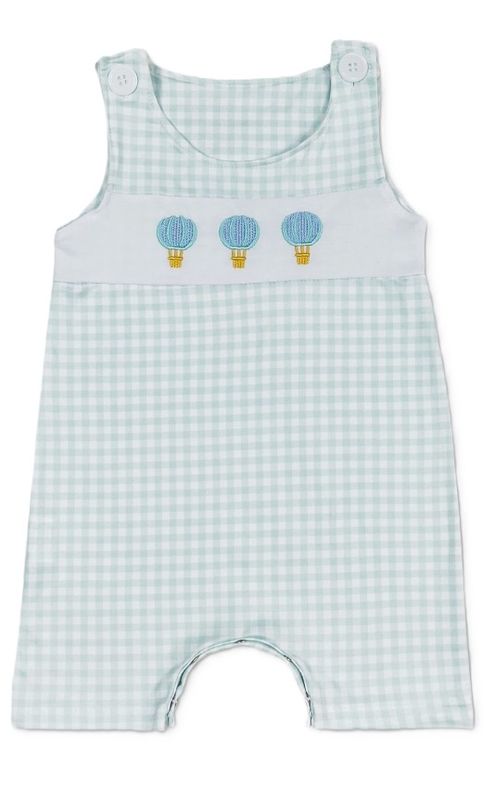Boys Hot Air Balloon Embroidered Romper