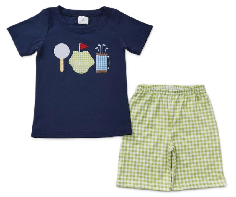 Navy Gingham Golf Set