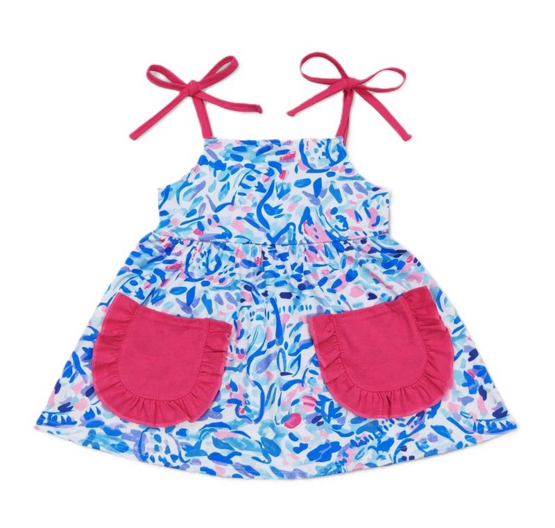 Watercolor Strappy Dress