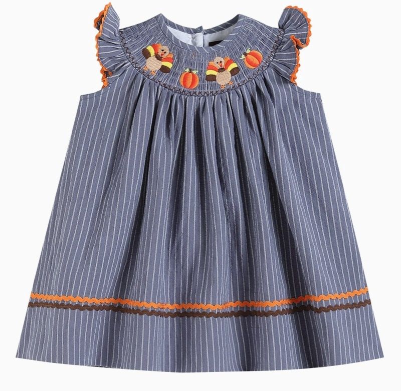 Smocked Denim Turkey Dress