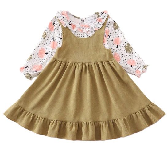 Green Corduroy Pumpkin Dress