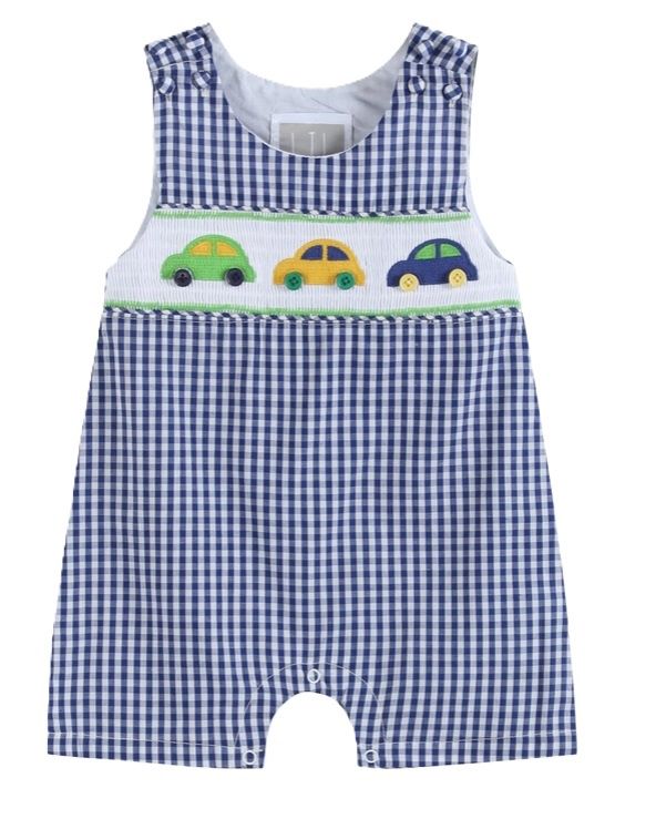 Smocked Blue Car Jon Jon