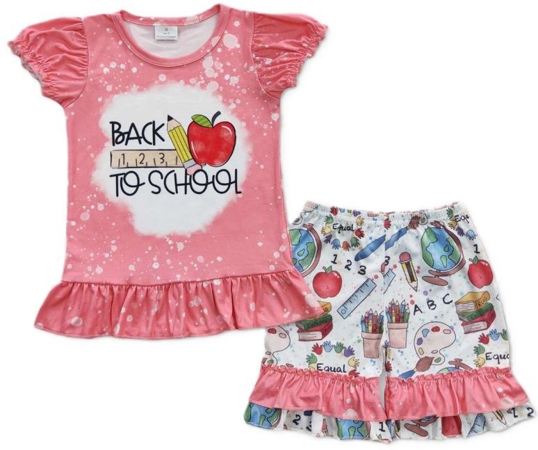 Back to School Pink Ruffle Set