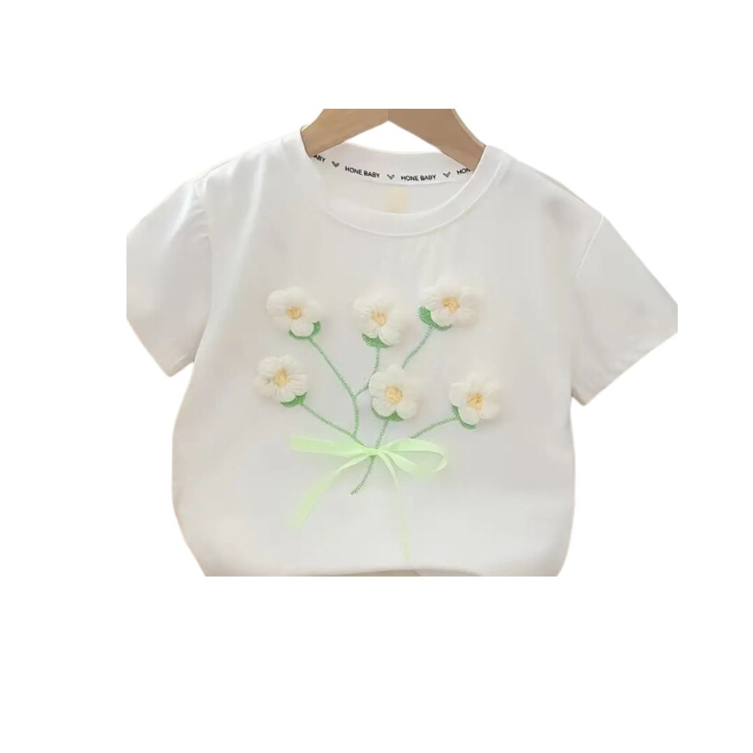 Knit Flower T Shirt
