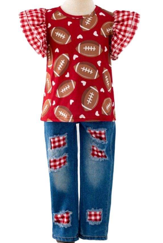 Team Spirit Burgundy Jean Set