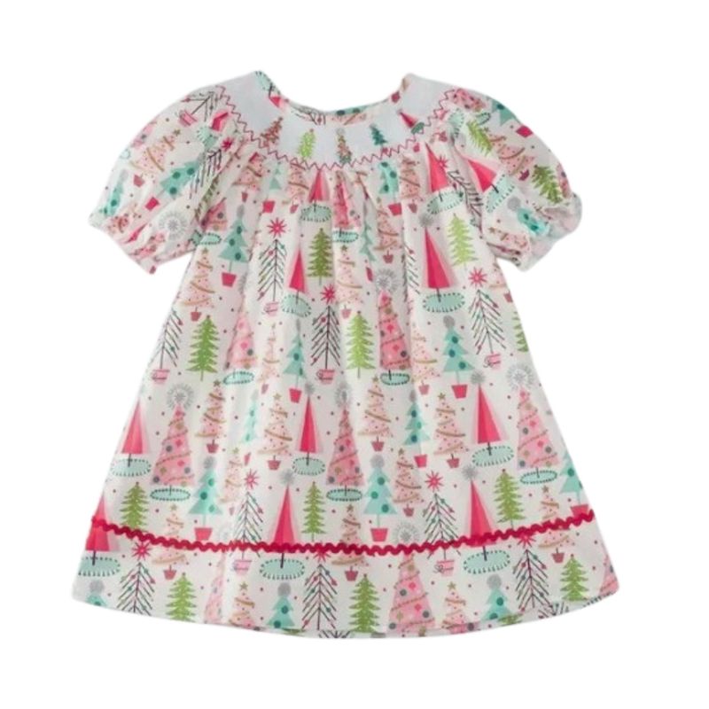 Smocked Neon Tree Dress