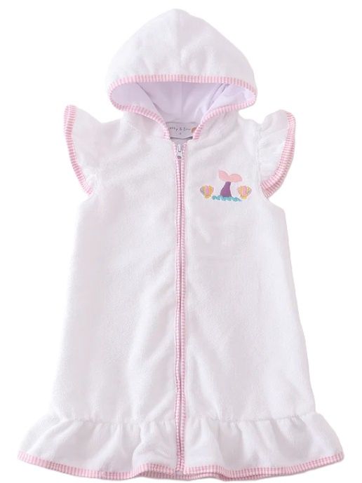 Embroidered Girls Hooded Cover Up