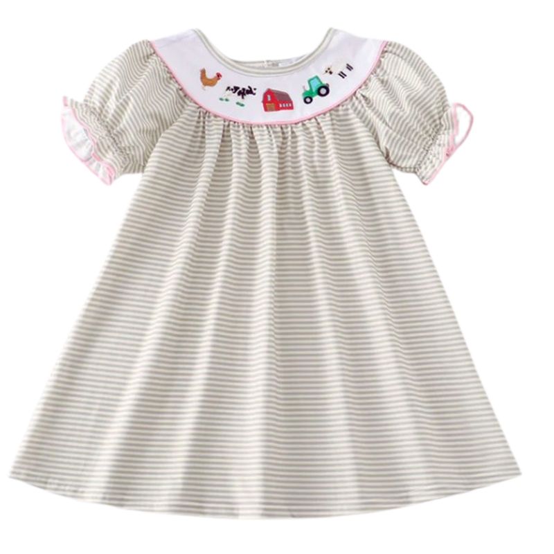 Embroidered Farm Dress