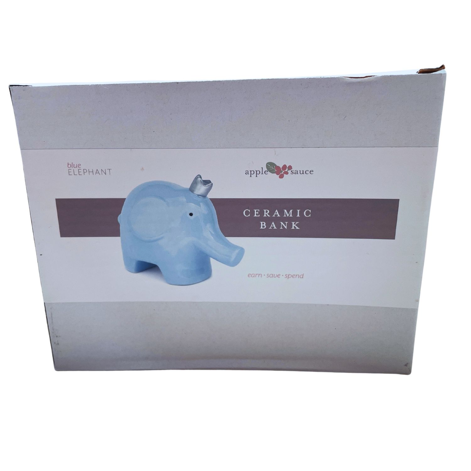 Blue Ceramic Elephant Bank