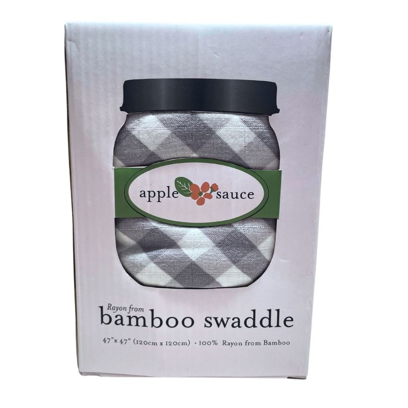 Grey Gingham Bamboo Swaddle