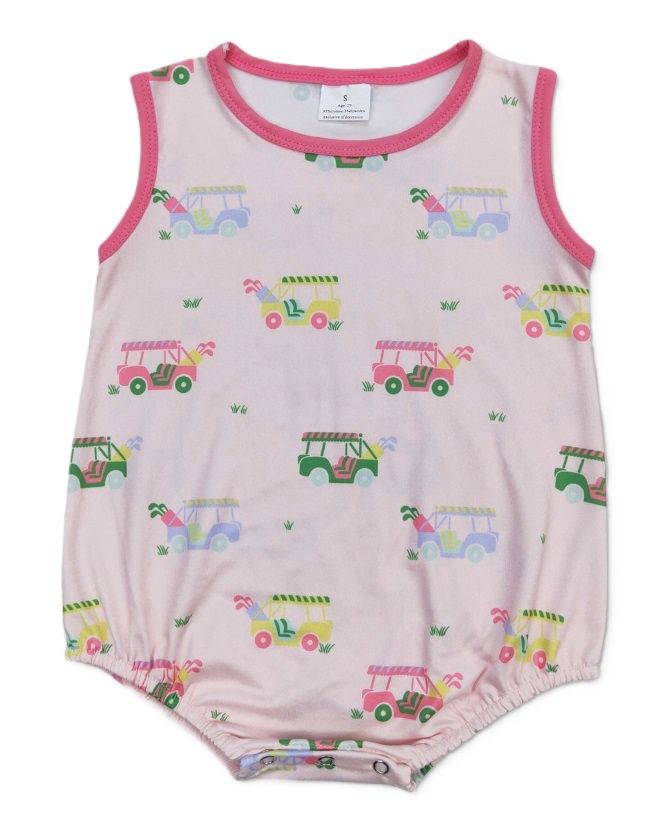 Pink Sleeveless Golf Cart Romper