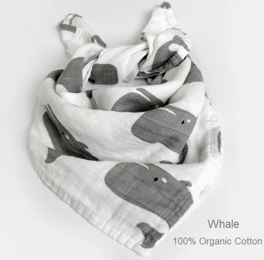 Grey Whale Muslin Swaddle