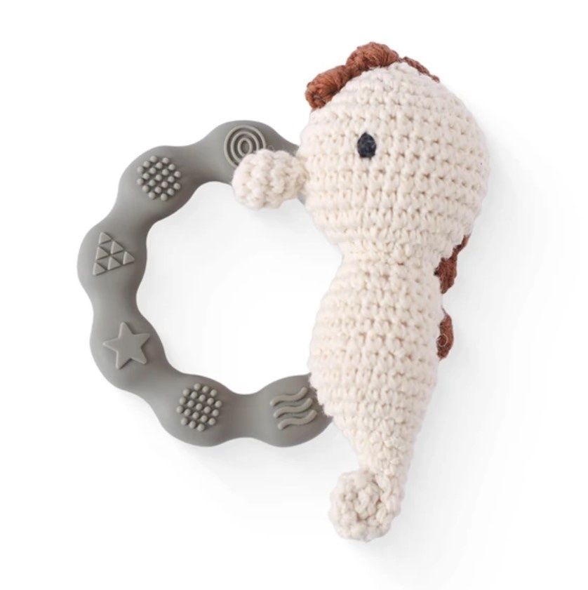 Crochet Sea Animal Teether, Colour: Seahorse