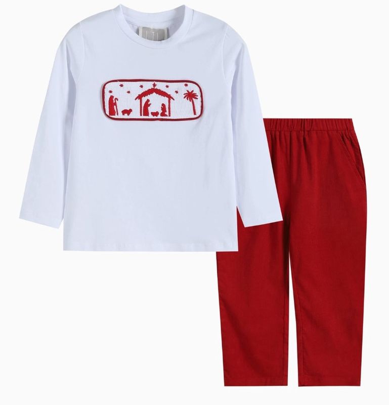 Smocked Nativity Boys Set