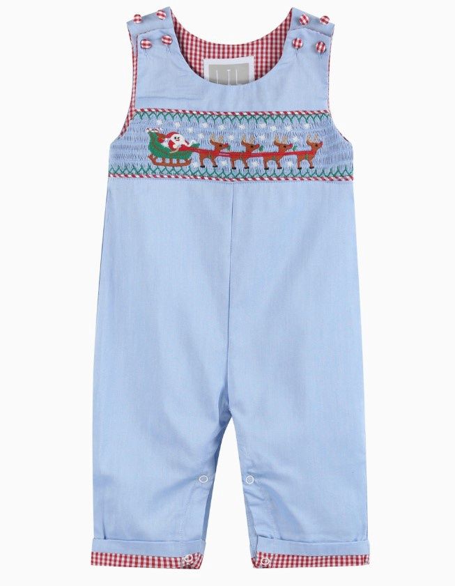Smocked Santa&#39;s Sleigh Longall