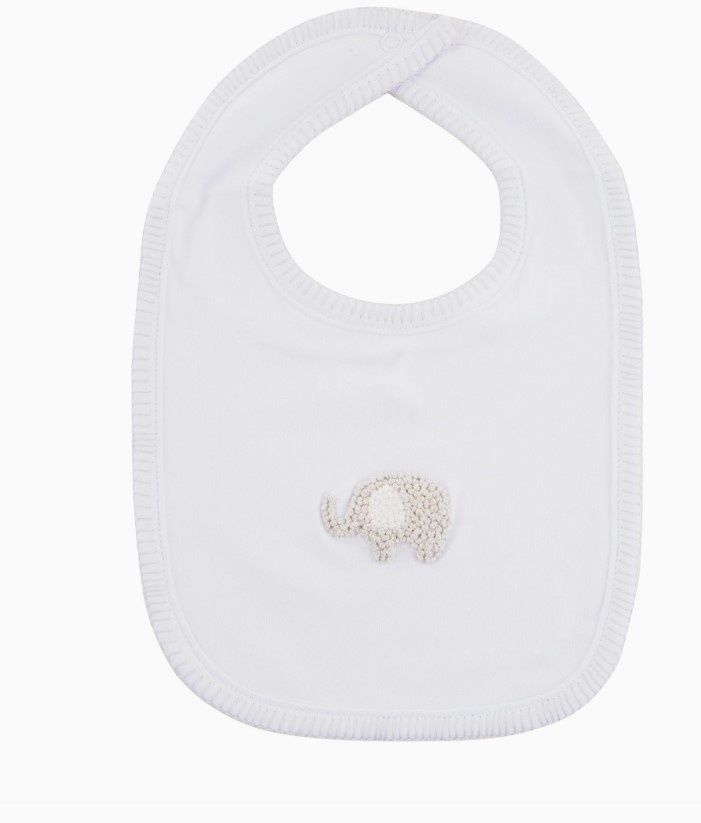 French Knot Elephant Bib