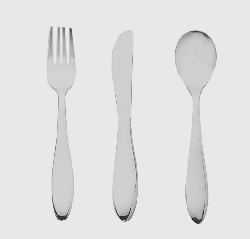 Silver Plated Fork, Knife &amp; Spoon Set