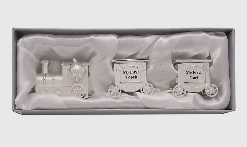 Silver Plated First Tooth &amp; Curl Train Set