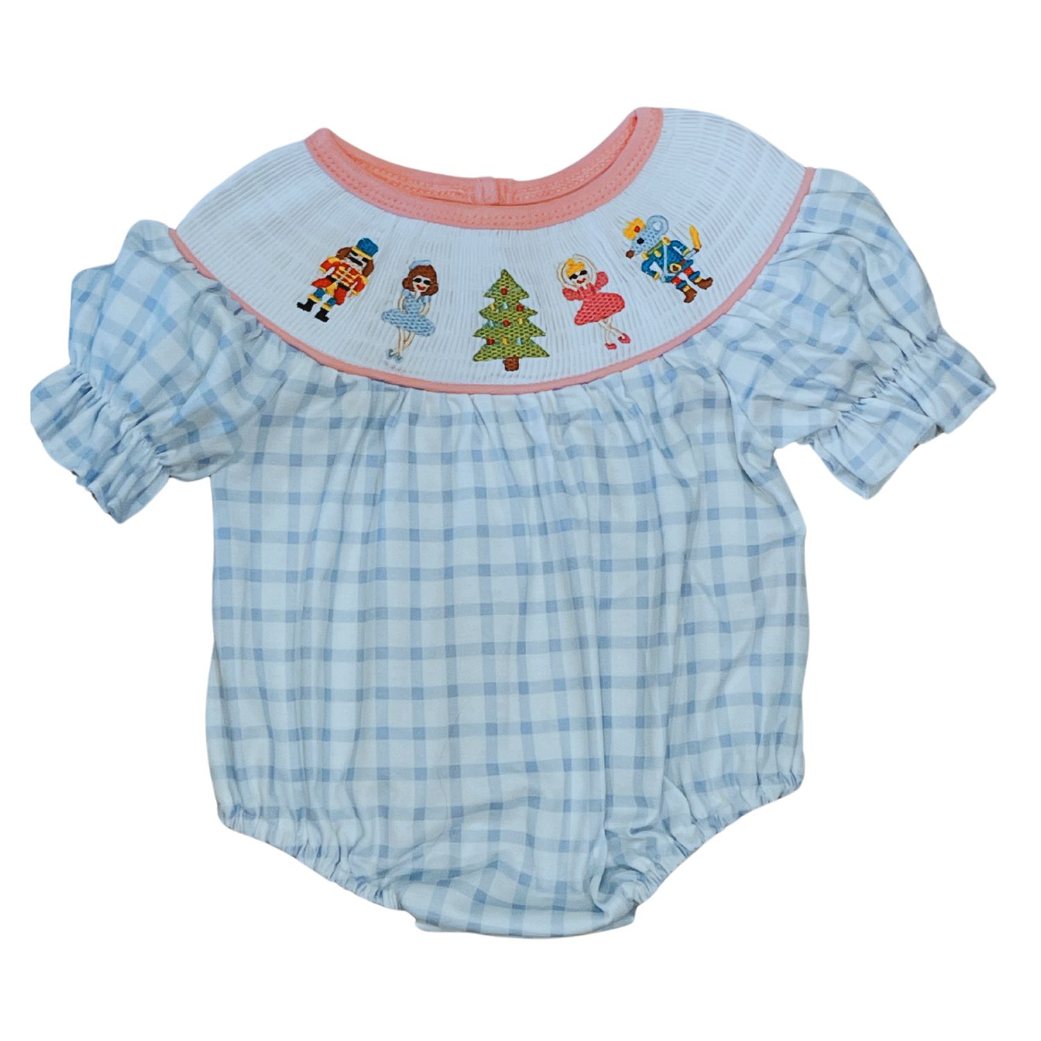 Smocked Nutcracker Gingham Bubble