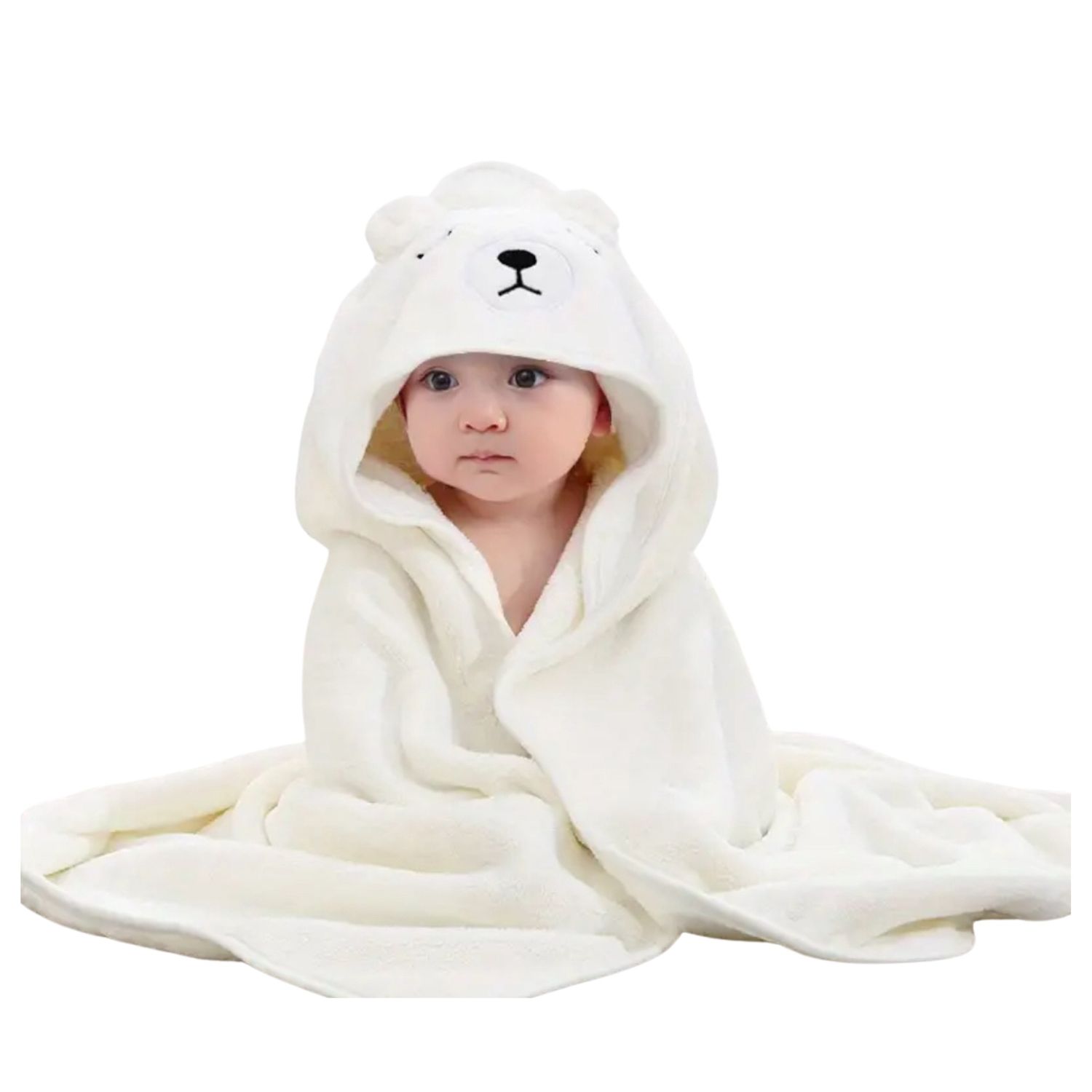 Cream Bear Hooded Towel