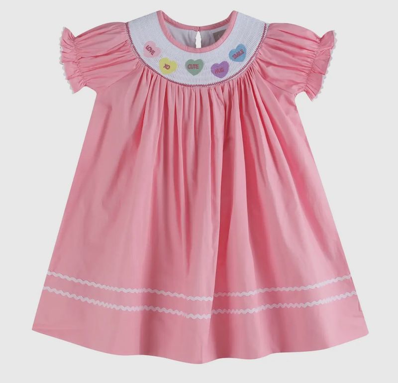 Smocked Conversation Heart Dress