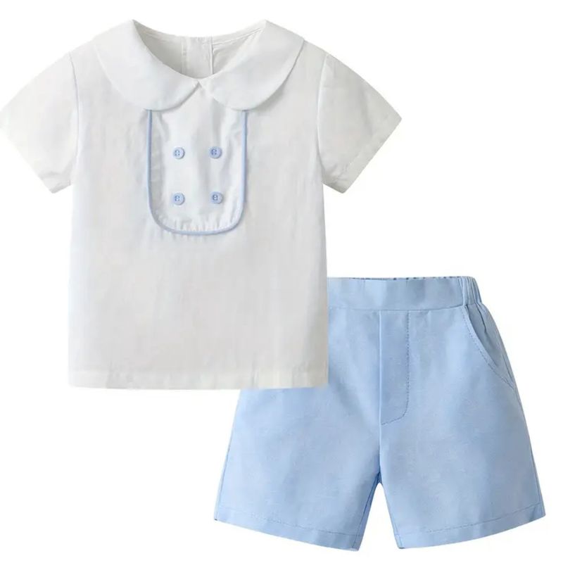 Chambray Peter Pan Collar Set