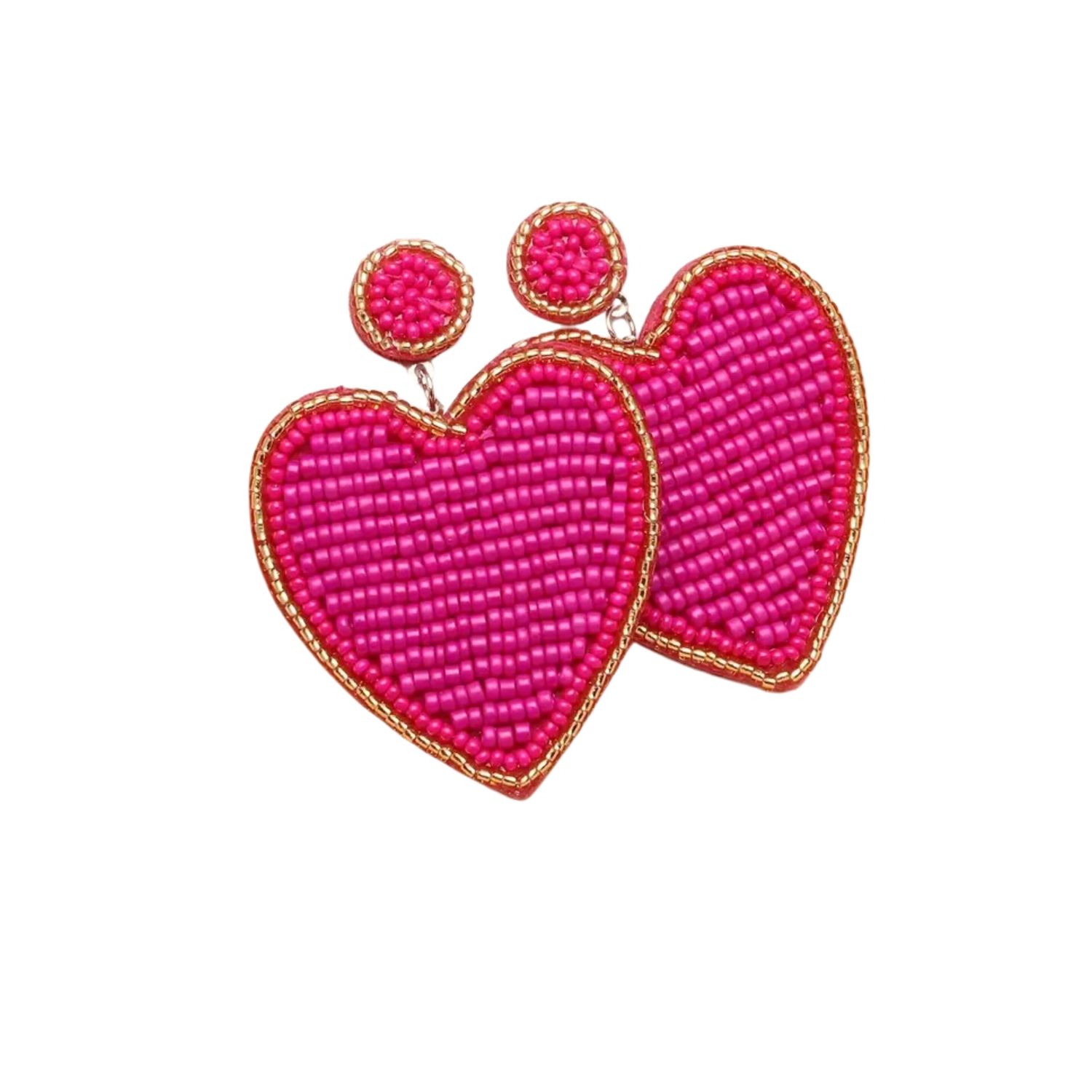 Beaded Heart Earrings