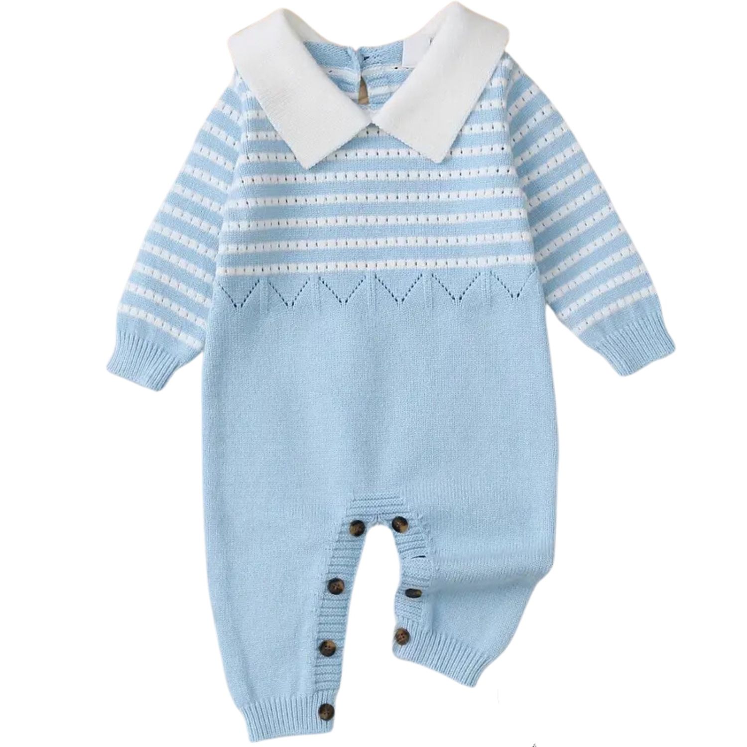 Boys Knit Collar Romper