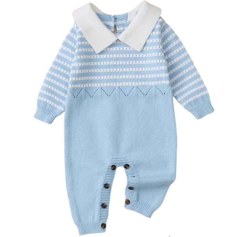 Boys Knit Collar Romper