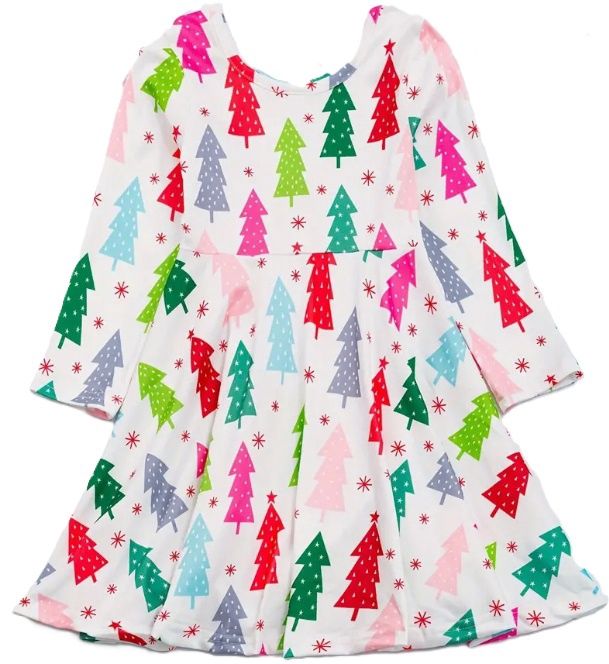 Bright LS Christmas Tree Dress