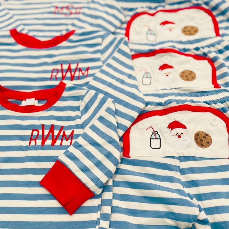Blue Striped Christmas PJ