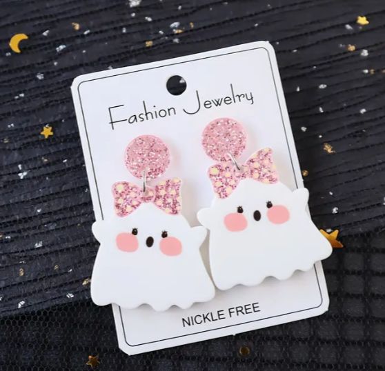 Girly Ghost Acrylic Earrings