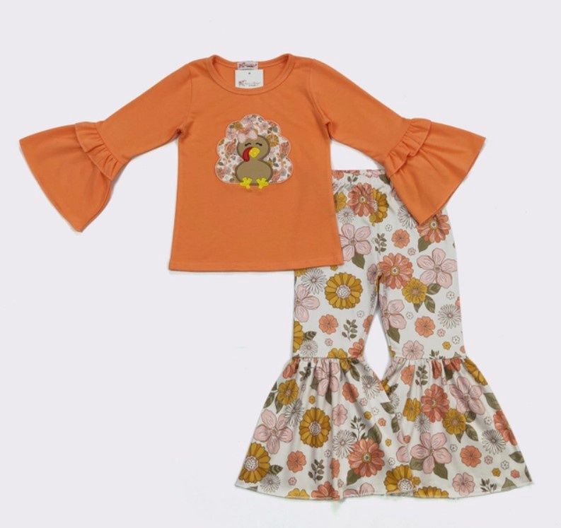 Blush Turkey Applique Outfit