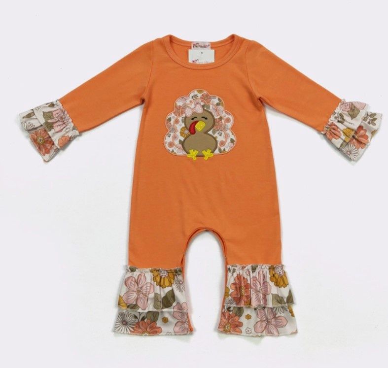 Blush Applique Turkey Romper