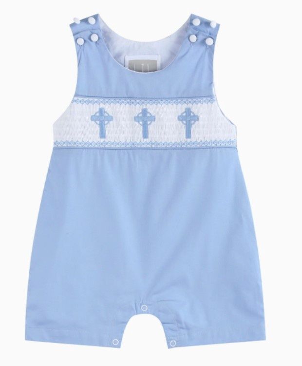 Smocked Blue Cross Jon Jon