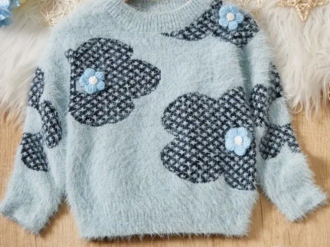 FLORAL BLU SWEATER