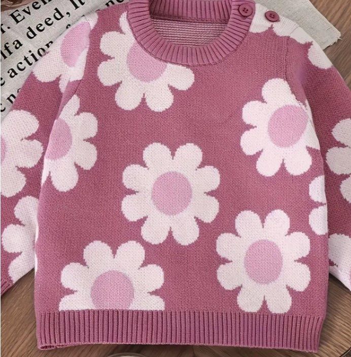 Mauve Flower Sweater