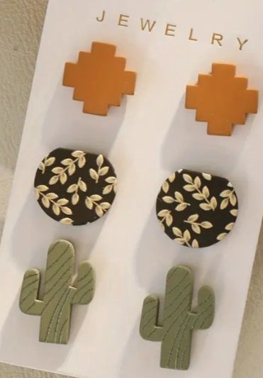 Cactus Earrings Set