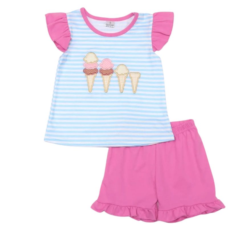 Blue Striped Ice Cream Outfit