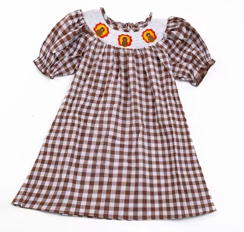 Brown Gingham Turkey Dress