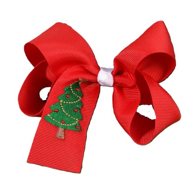 Embroidered Bow, Colour: Christmas Tree