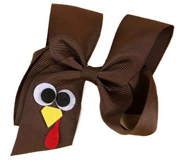Embroidered Turkey Bow