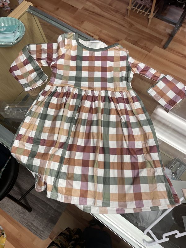 Fall Plaid LS Dress