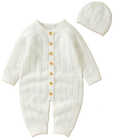 Infant Sweater Romper, Colour: Cream