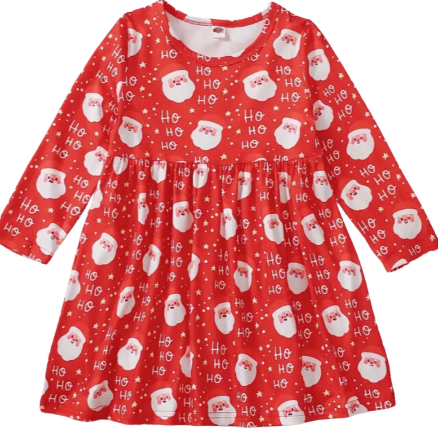 Red Ho Ho Ho LS Santa Dress