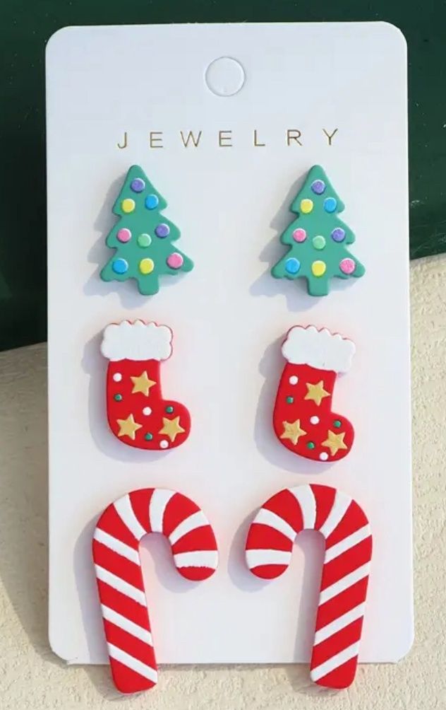 Christmas trio earrings