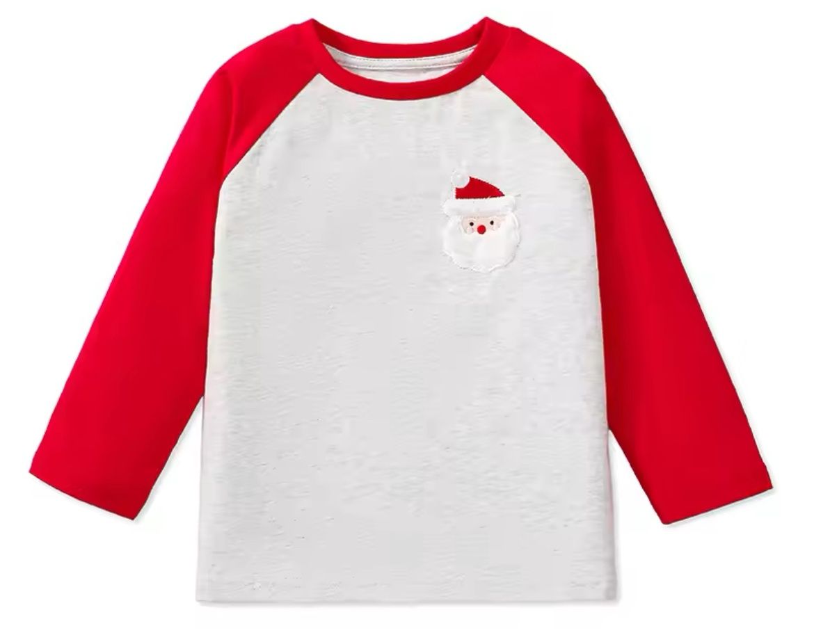 Santa applique LS T Shirt