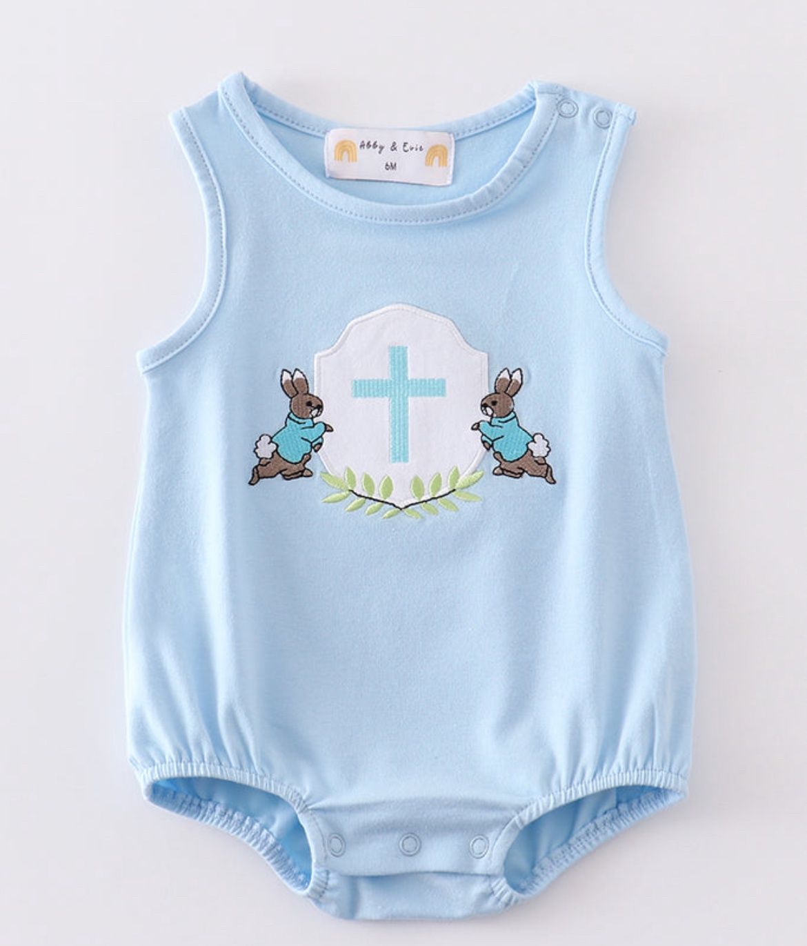 Blue Bunny Cross Romper