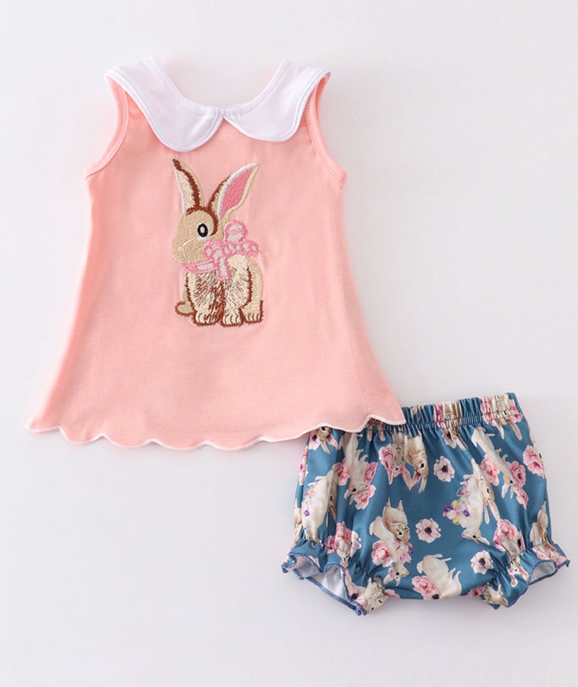 Pink Embd Easter Bunny Outfit